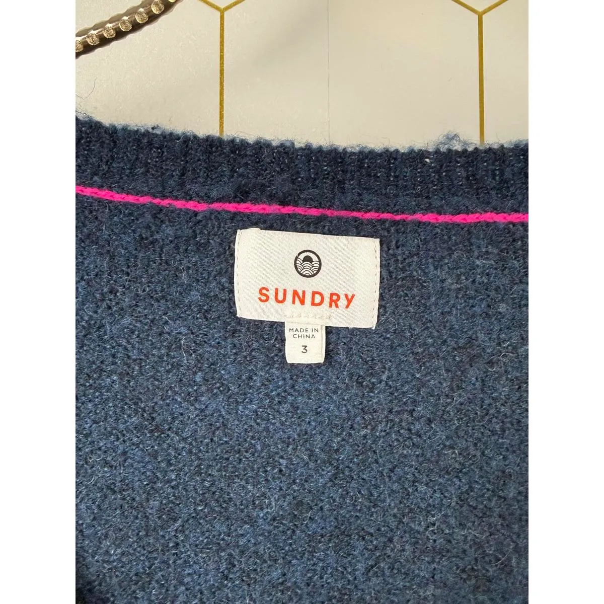 SUNDRY from Revolve Wool Blend Navy Bonjour Oversized Sweater - Size - 3(Large) - Image 4