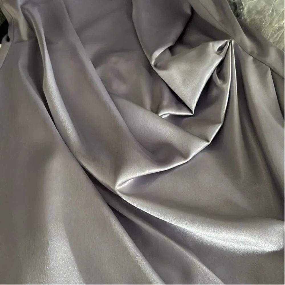 Calvin‎ Klein Silver Ruched Drape Sleeveless Jewel Neck Above The Knee Cocktail - Image 6