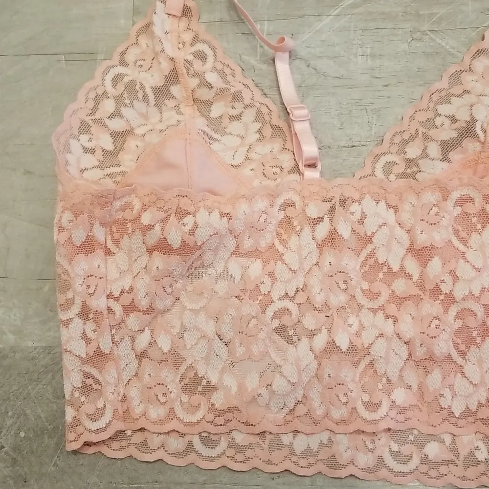 💕HANKY PANKY Cross-Dye Retro Longline Wireless Lace Bralette Rosita Marshmallow - Image 10