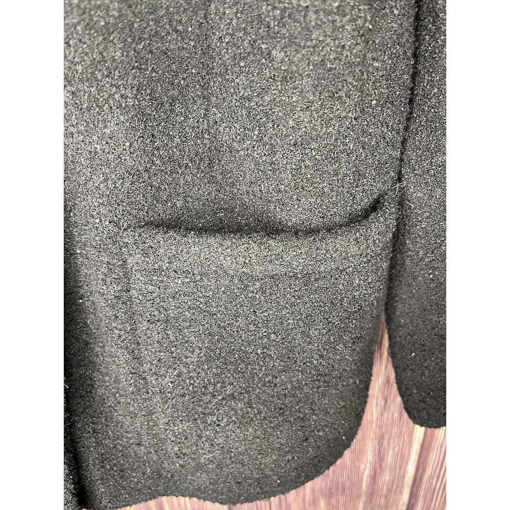 Sandro  Blazer Jacket Womens 10 Med Length Linen Blend Button Front Shoulder Pads - Image 5