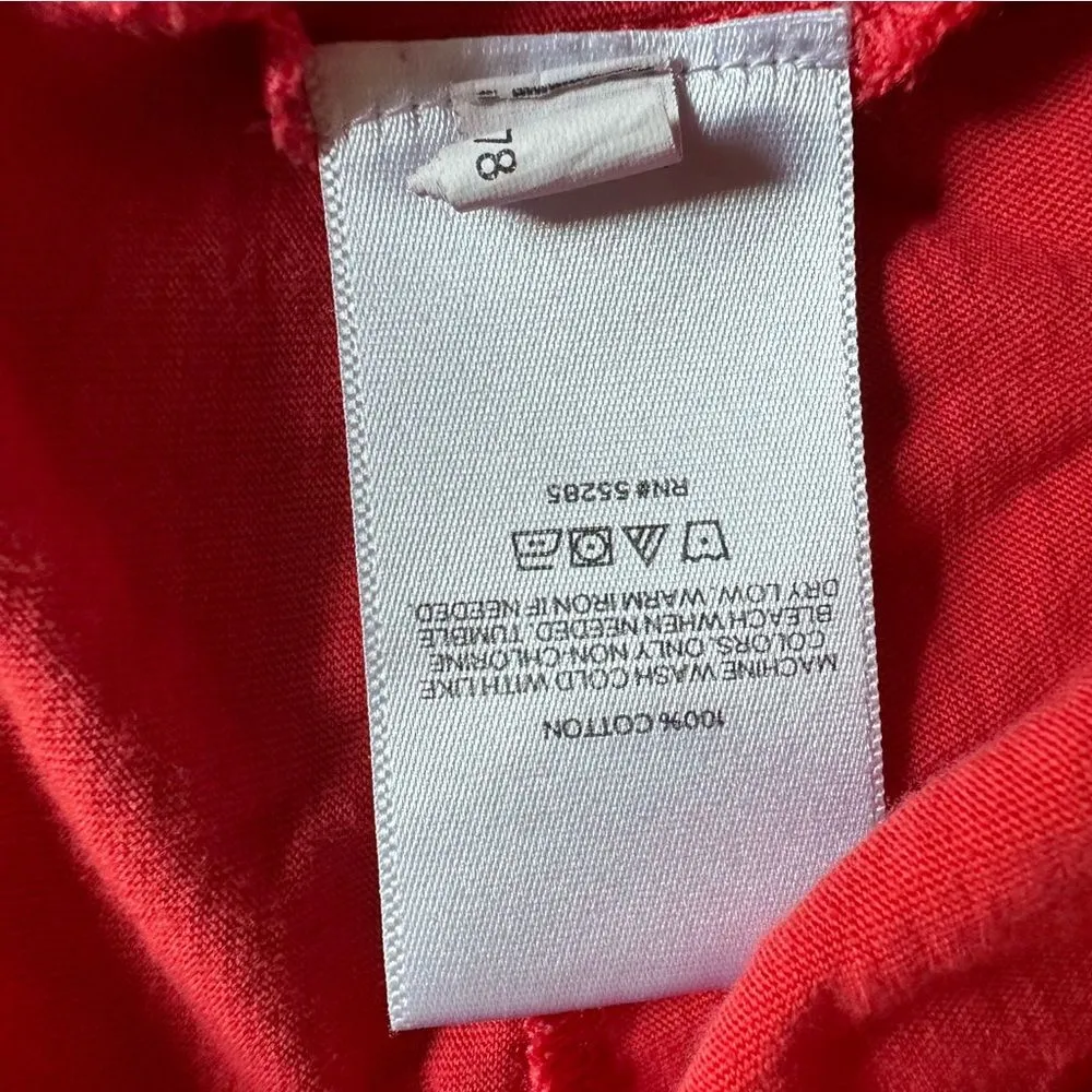 Express Red Orange Women’s Short Sleeve T-Shirt with Knot Detail - Image 7