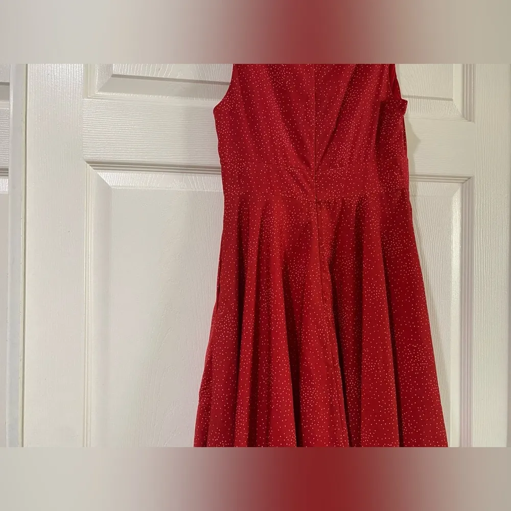 Hutch Reese Dress Red Polka Dot Size Small A-Line Swingy Flowy Cutout Bow cute - Image 8