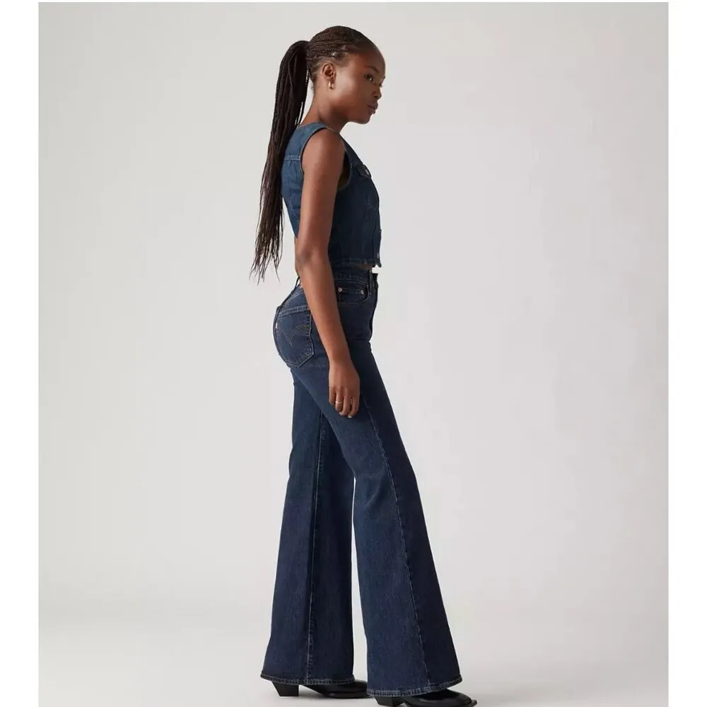 New Levi’s Premium Ribcage Bell Jeans 32x30 Sonoma Train Dark Wash - Image 3