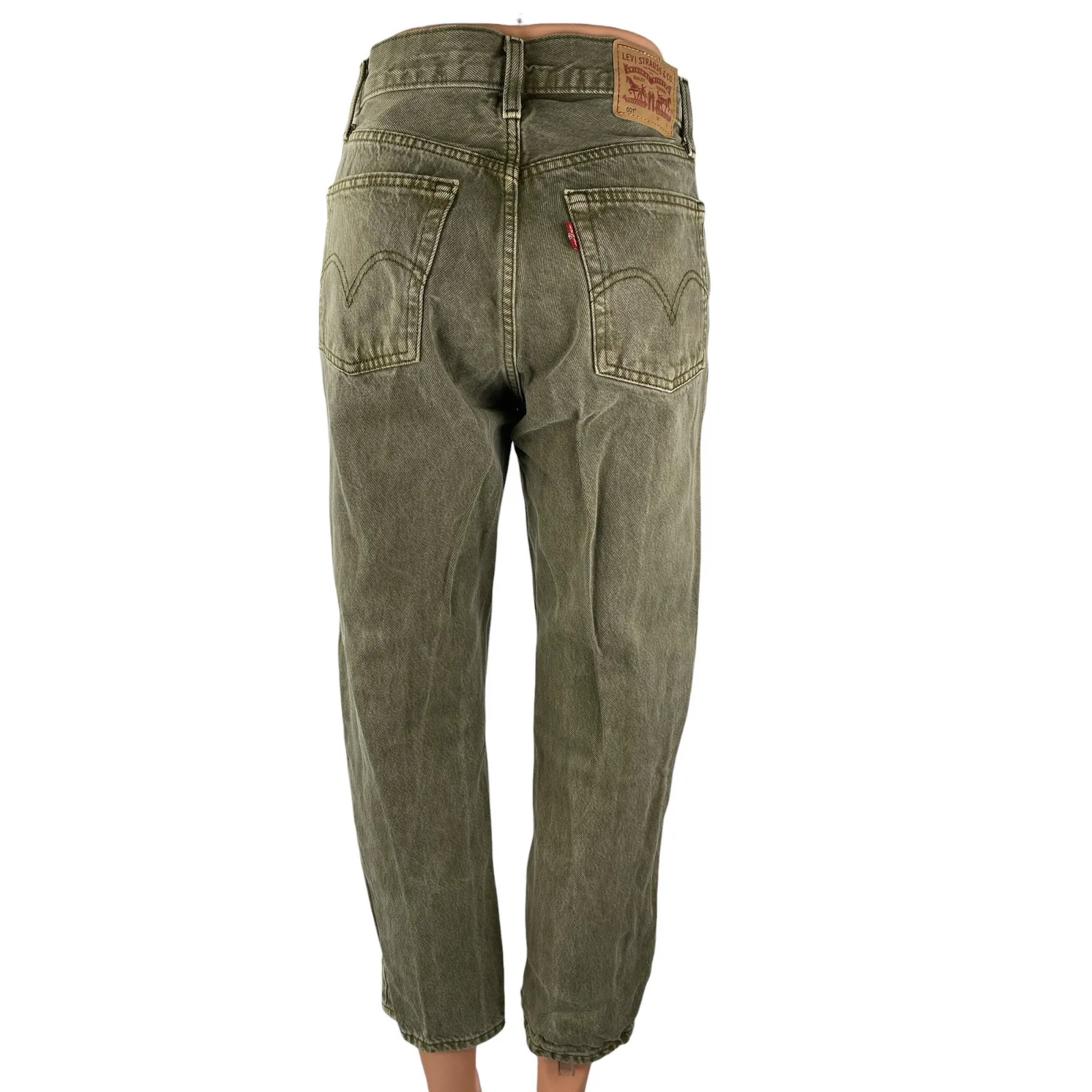 Levi's 501 Women's Green High Rise baggy Straight Leg Denim Jeans Pants Size 26 - Image 2
