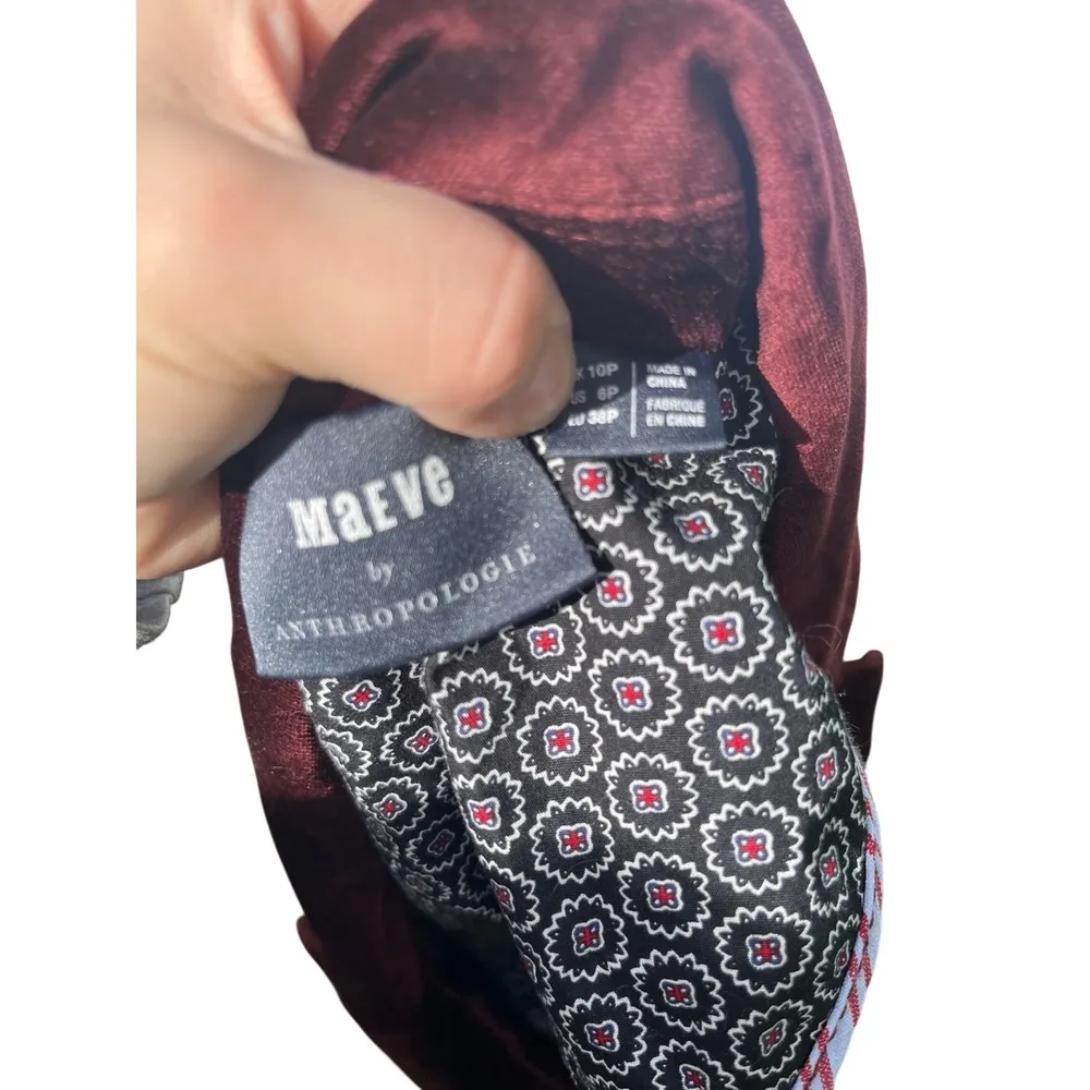 Maeve Anthropologie Velvet Burgundy Blazer Size 6P Petites NWT - Image 8