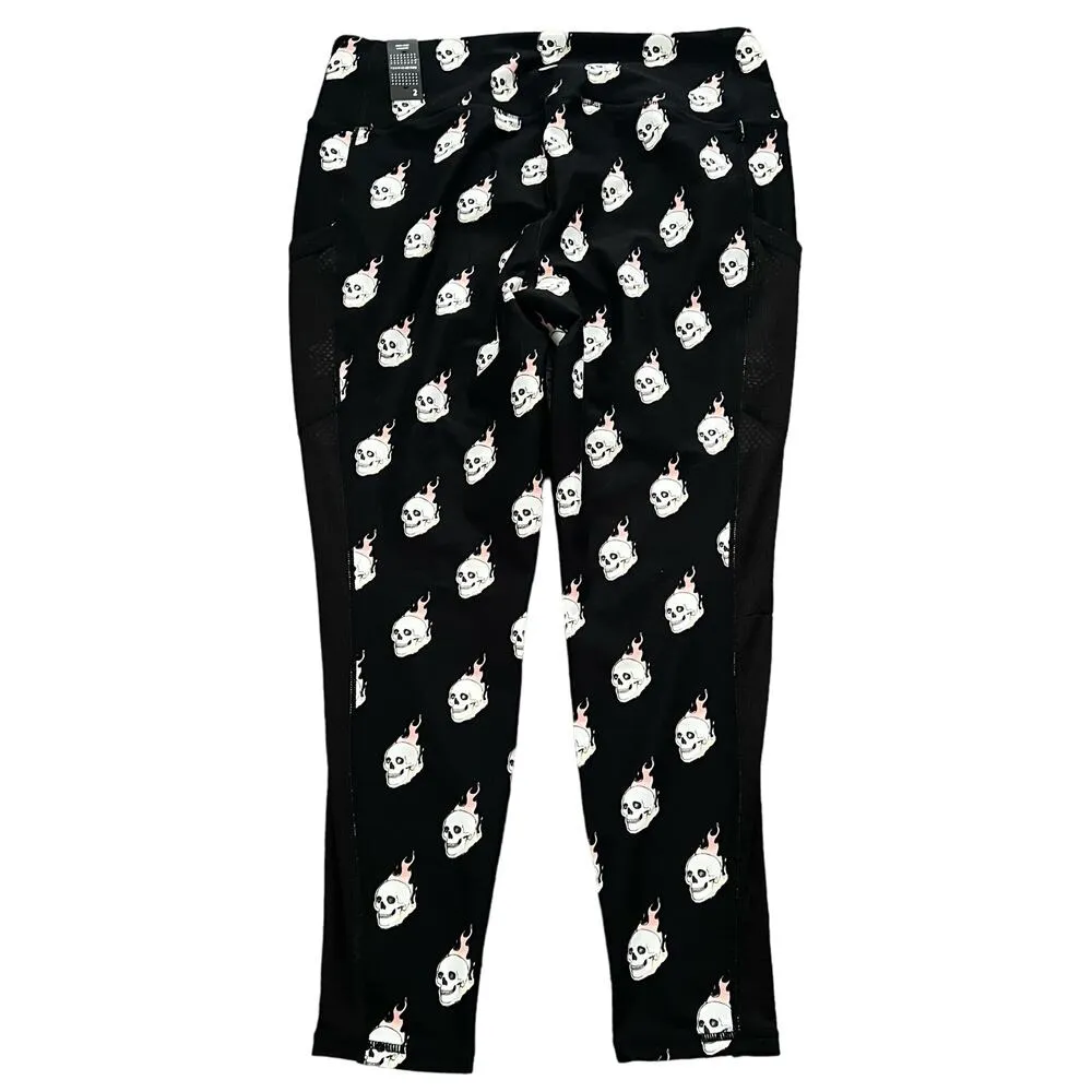 Torrid Active Performance Core Mesh Side Insert Legging 2X Women’s Skull Black - Image 3