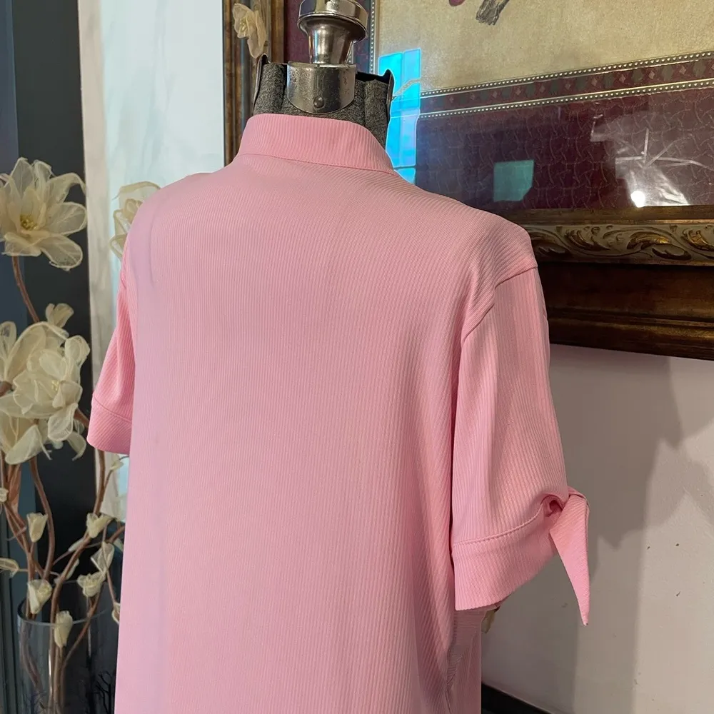 Tail Mariel Polo 1/4 Tie Sleeve Golf Tennis Shirt in Icing Pink - Image 8
