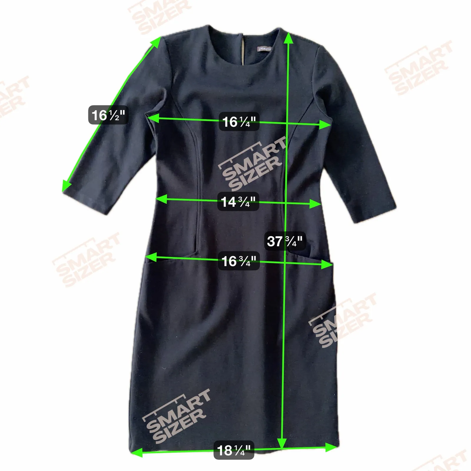 J.McLaughlin Solid Knit Catalyst Crew Neck 3/4 Sleeves Sheath Dress Black Small - Image 2