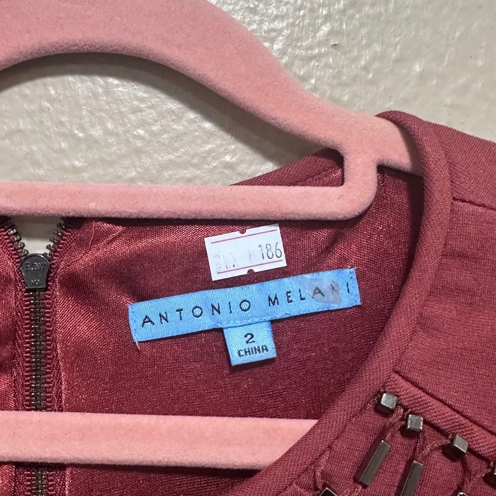 Antonio Melani Dress Size 2 Burnt Orange Embellished Career Cocktail‎ - Image 5