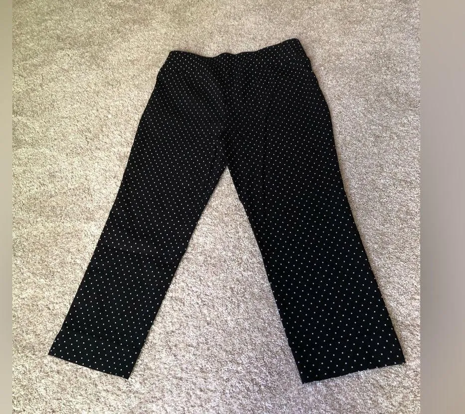 White House Black Market Women sz 10 Polka Dot Slim Ankle Pants cropped pull-up - Image 6