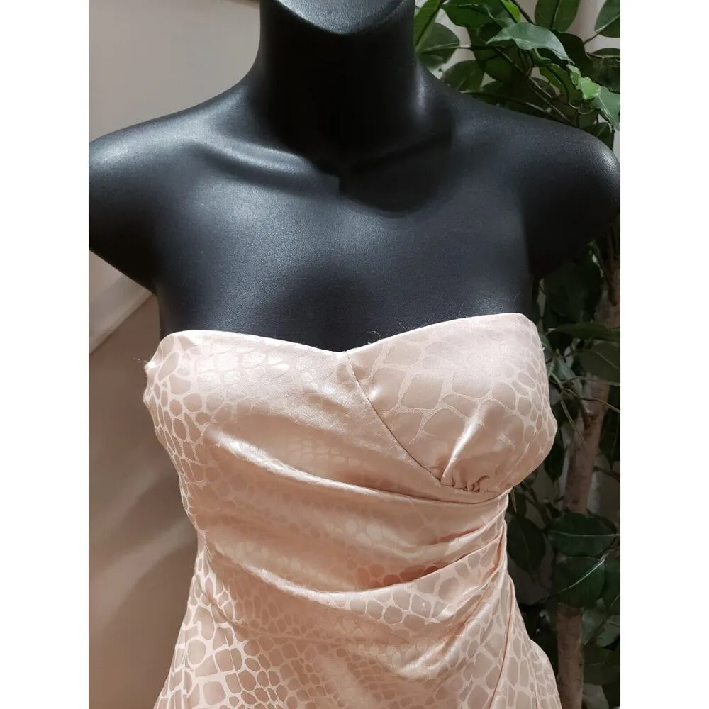 City Studio Women's Pink Snake Print Ruffled Strapless Party Prom Dress 3 (S) - Image 5