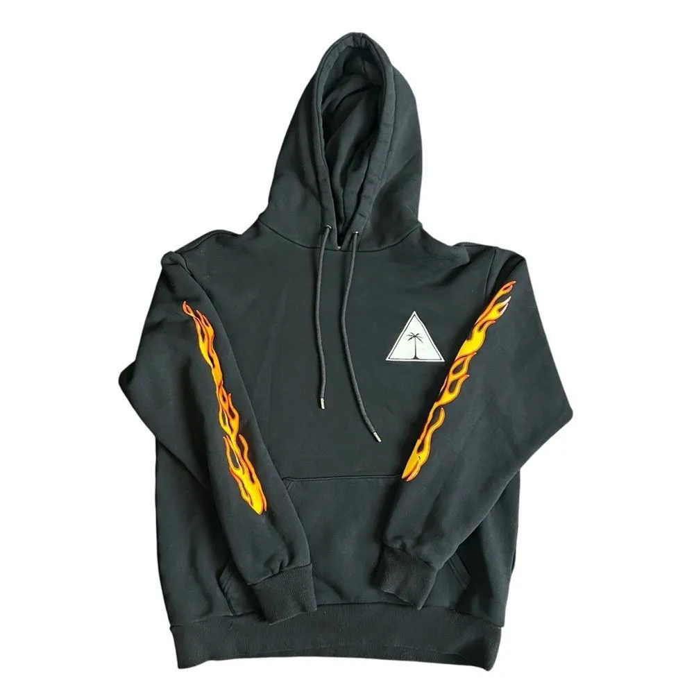 Palm Angels Black Flame Sleeve Hoodie Medium - Image 4