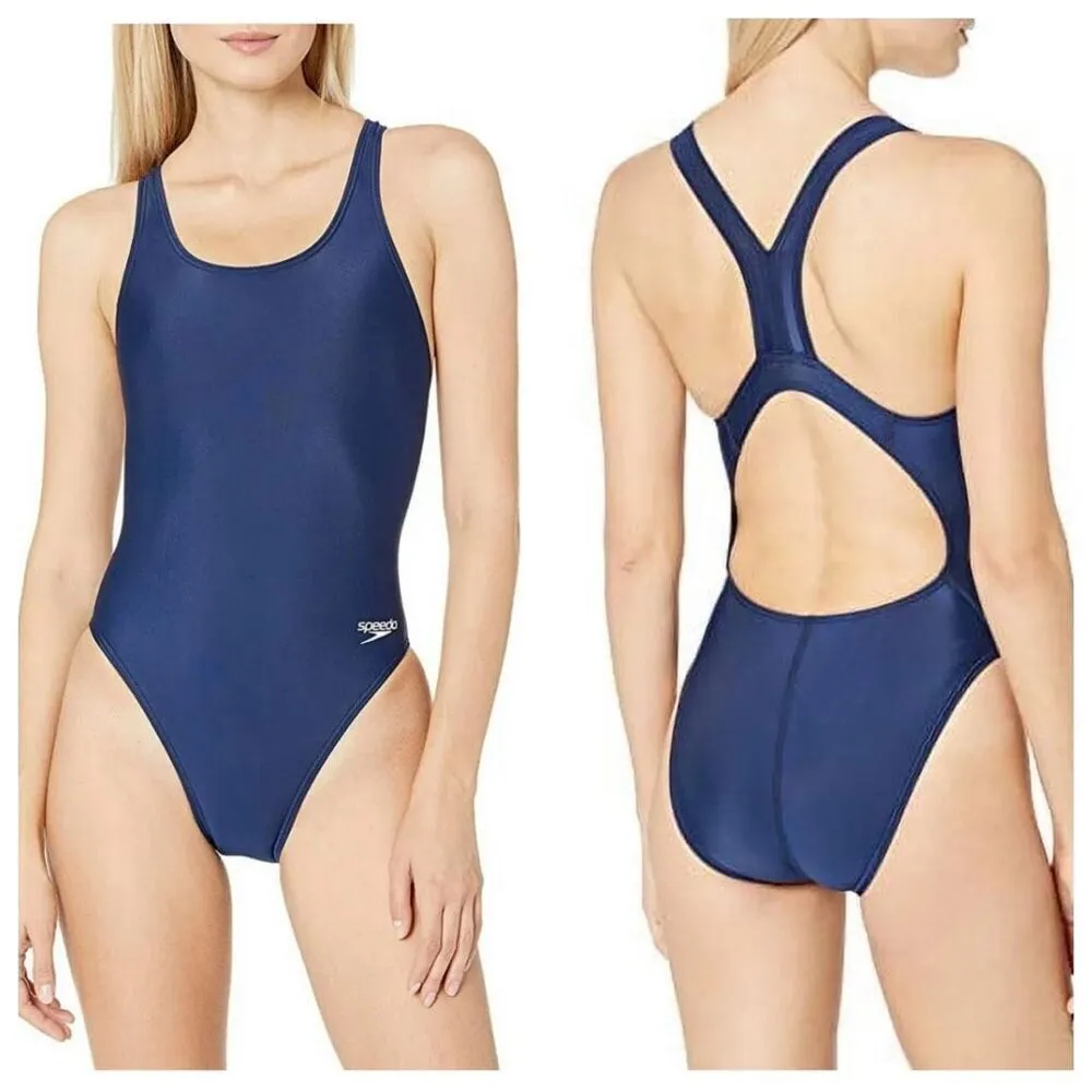 Speedo PowerFlex Eco Navy One Piece Swimsuit Size 8 - Image 2