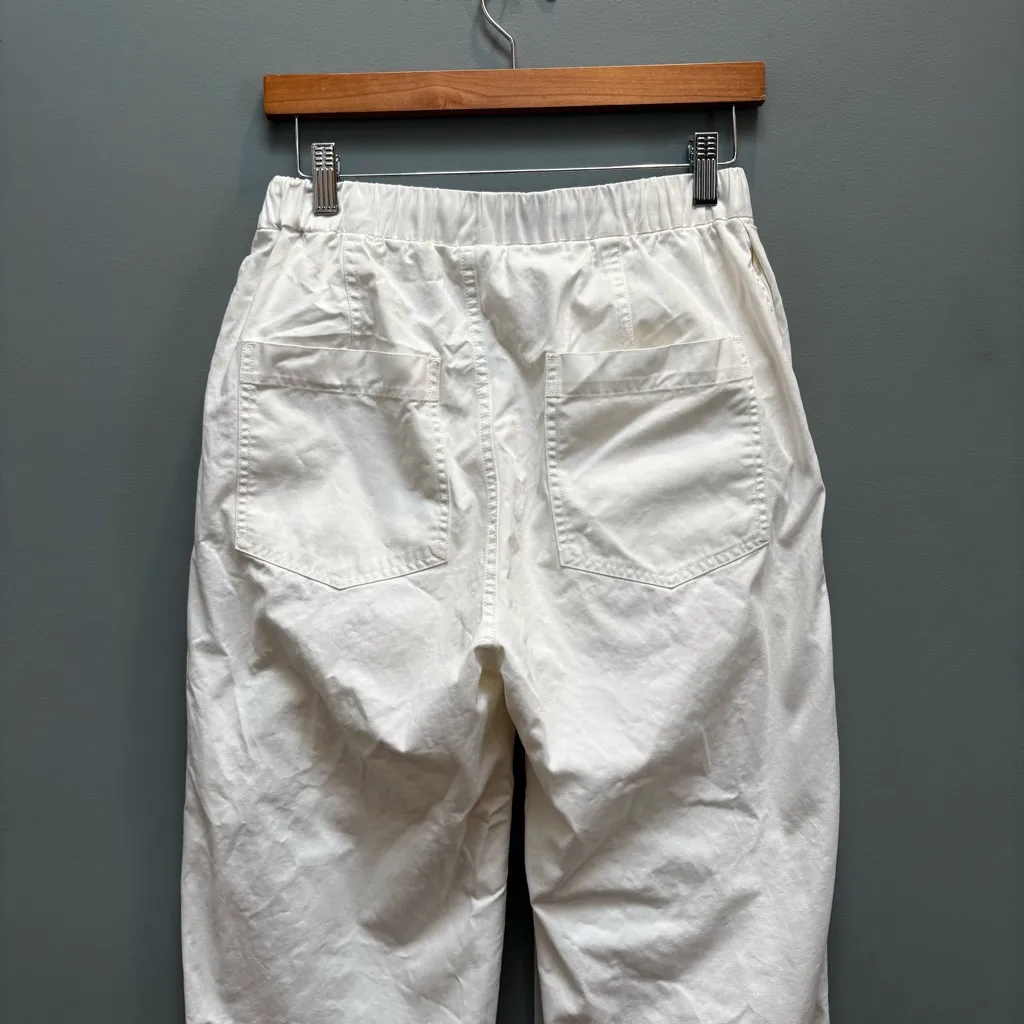 House of CB Luna Drawstring Casual Straight Leg Pants in White S - Image 11