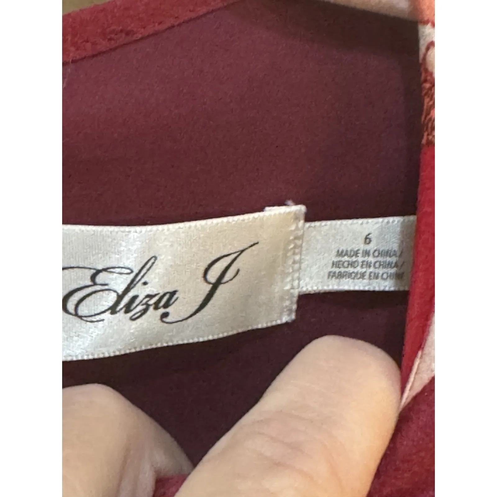 Eliza J Floral‎ Ruffle Detail Dress In Berry NWT Size 6 - Image 8