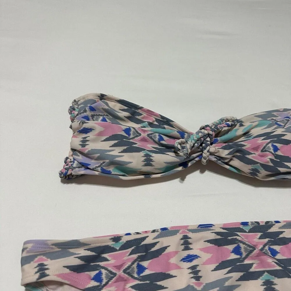 Arizona Jeans Pink Pattern Swimwear Set Bikini Bottom / Top Size XL Extra Large - Image 4