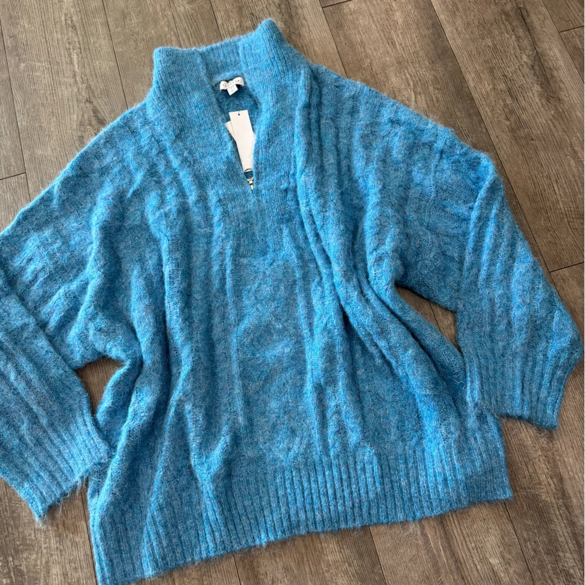 Topshop Sky Blue Cowl Neck Sweater - Image 7