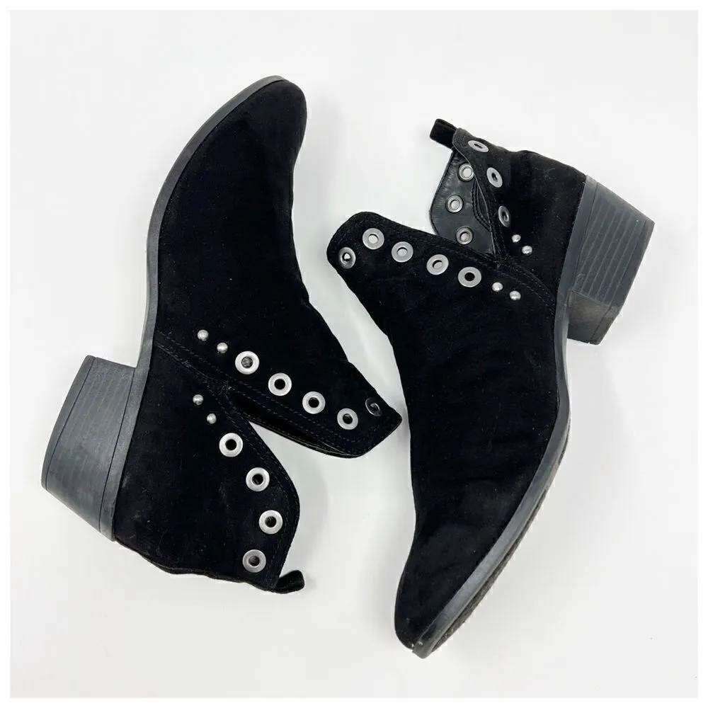 Sam Edelman Black Suede Leather Studded RUBIN Ankle Boots - Image 2