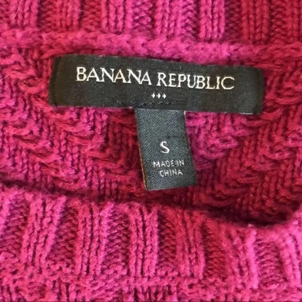 Pink banana republic woven long sleeve sweater chevron pattern small - Image 6