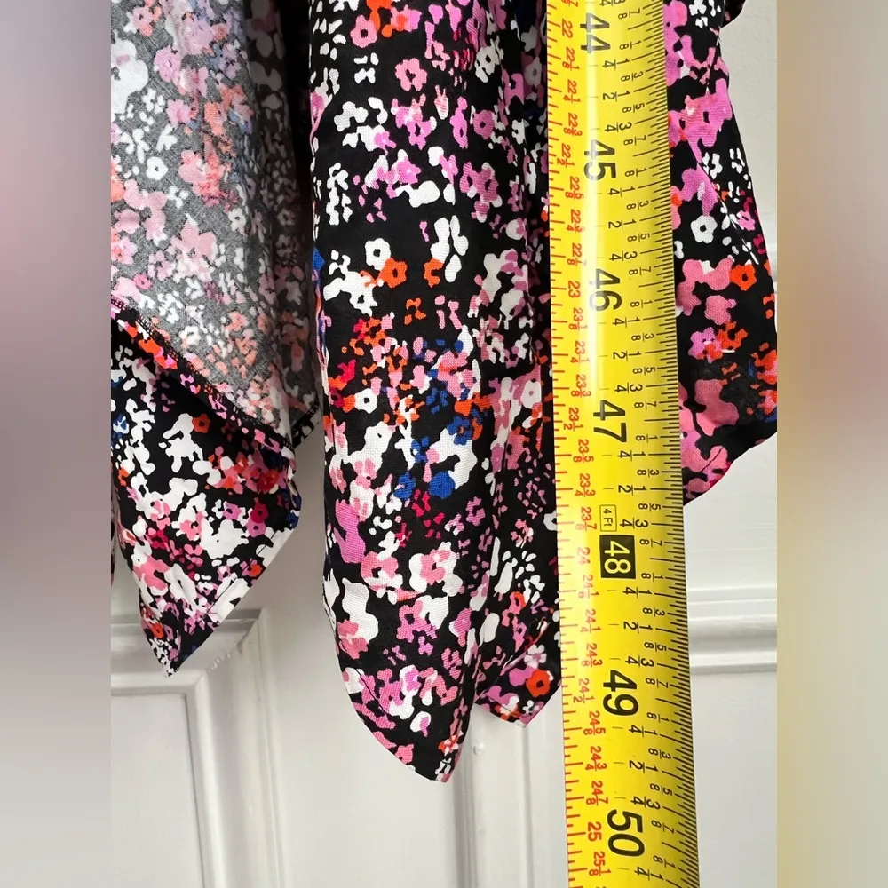 Maje Rayemi Floral Print Woven Midi Dress asymmetric faux wrap smock L - Image 8