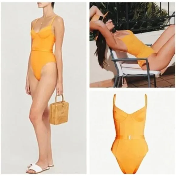 New! Onia‎ x WEWOREWHAT Citrus Danielle one piece swimsuit, size M - Image 2