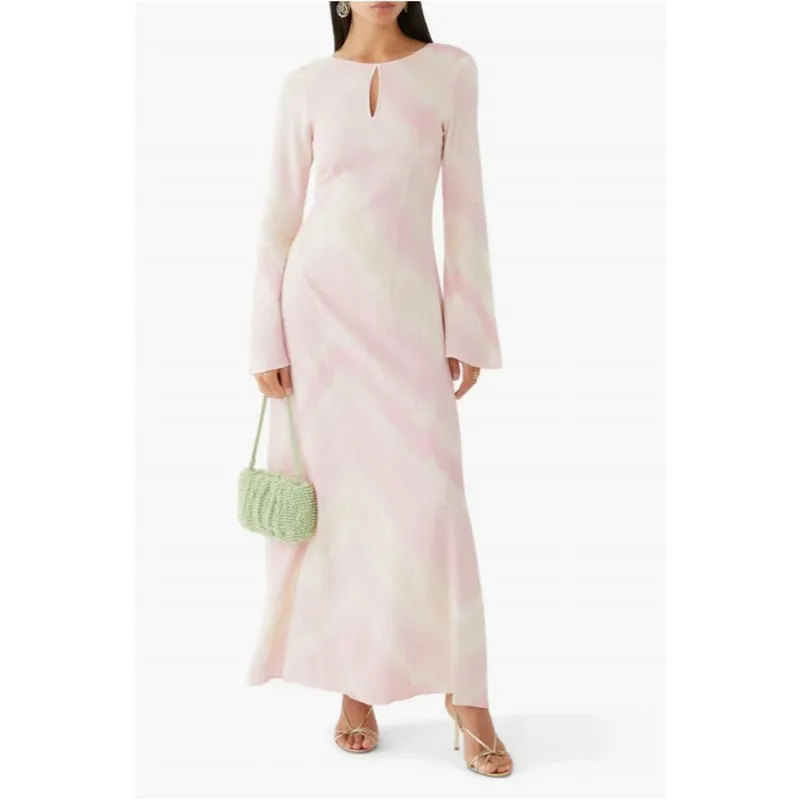 NWT The Wolf Gang Ames Keyhole Linen Blend Maxi Dress Blush Pink Size XS - Image 6