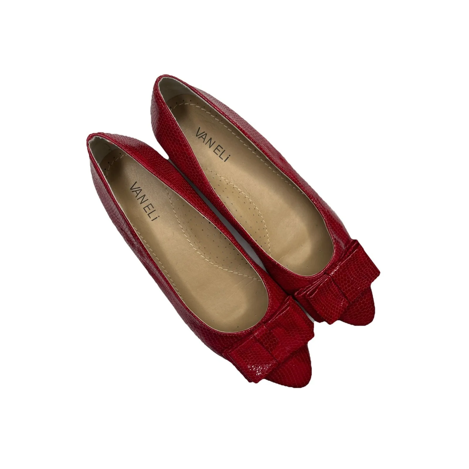 Women's‎ Van Eli Red Poised Bow Flats Size 9 M - Image 8