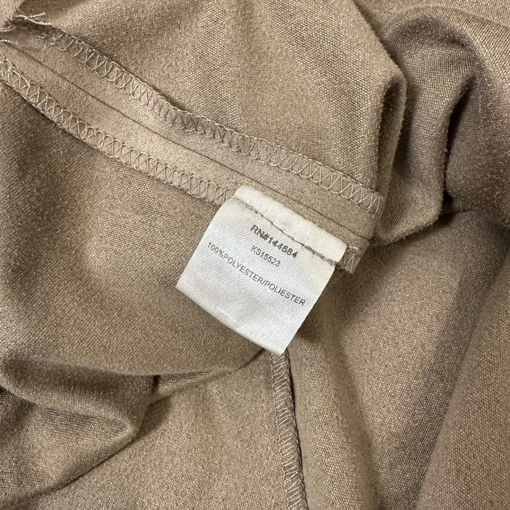 Twelve By Ontwelfth faux suede skirt beige, fit & flare mini skirt / small Tan - Image 5