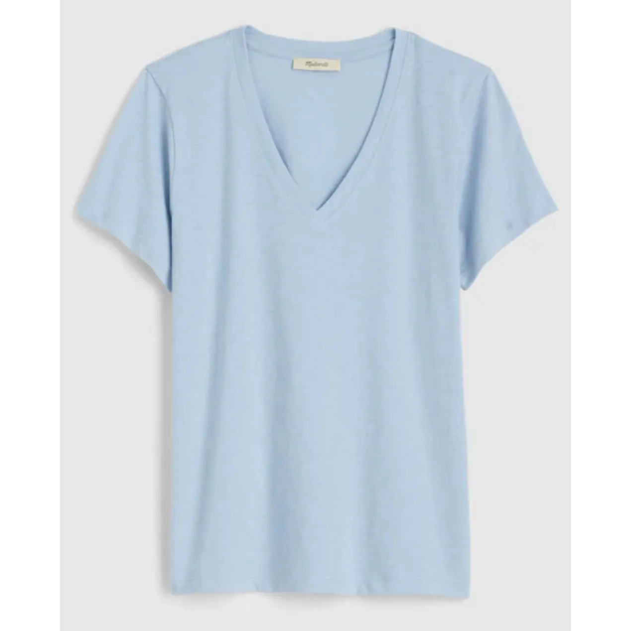 NWT Madewell Size Small Iced‎ Light Blue Relaxed V-Neck Tee Lightweight Causal - Image 2
