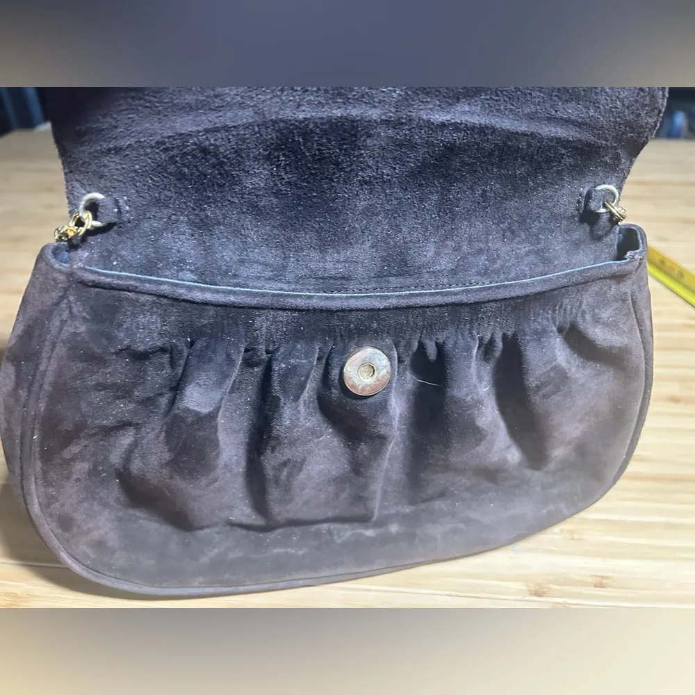 Salvatore Ferragamo Crossbody Bag Suede Brown Used - Image 14