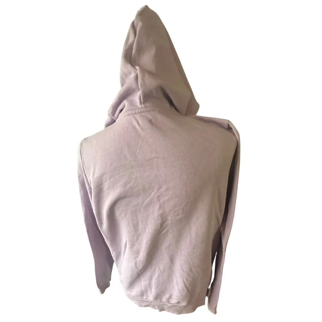 Guess Purple Full-Zip Hoodie – Sequin Logo Sleeve, Soft & Stylish - Image 4