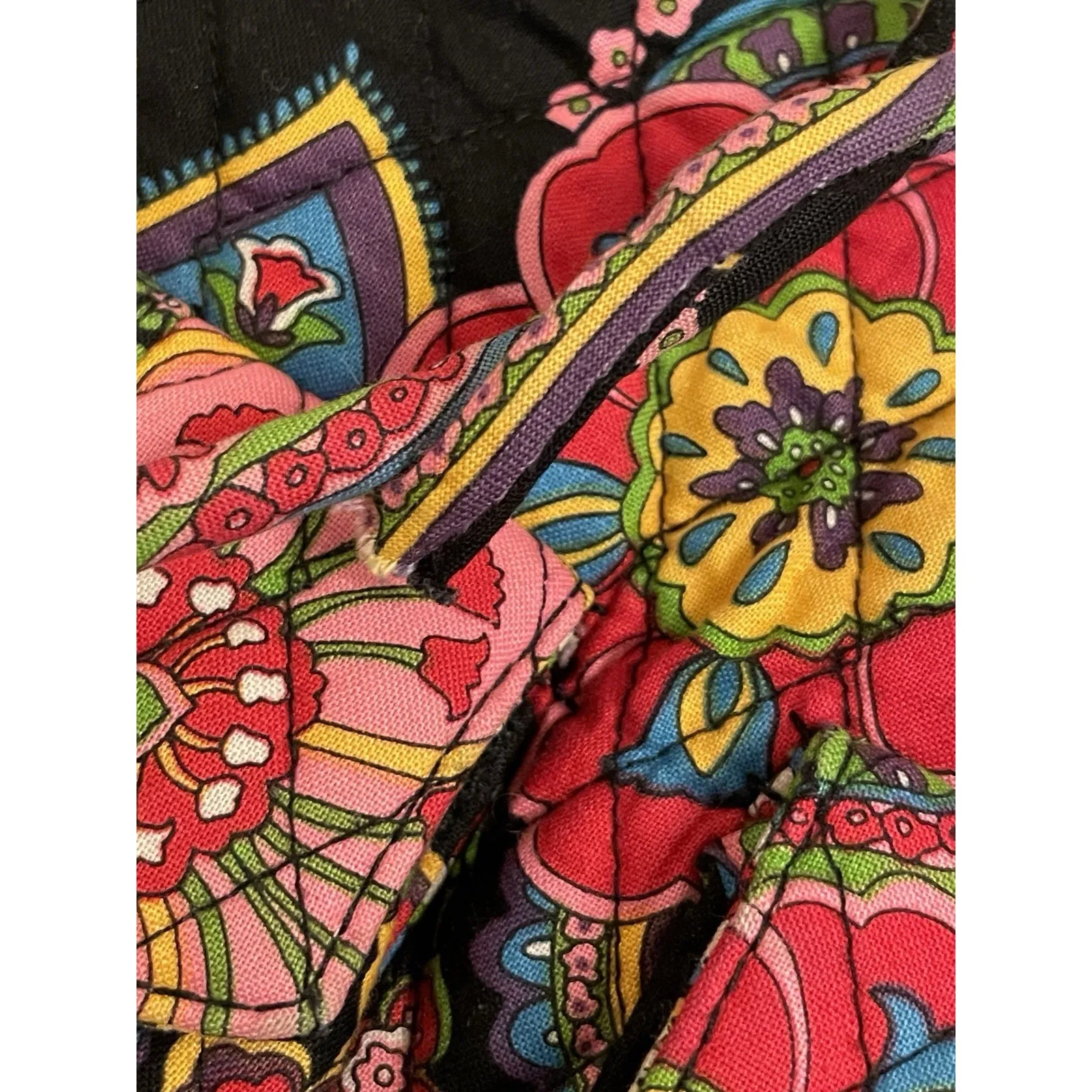 Vera Bradley Symphony in Hue Bucket Bag Purse Handbag Quilted Drawstring READ - Image 3