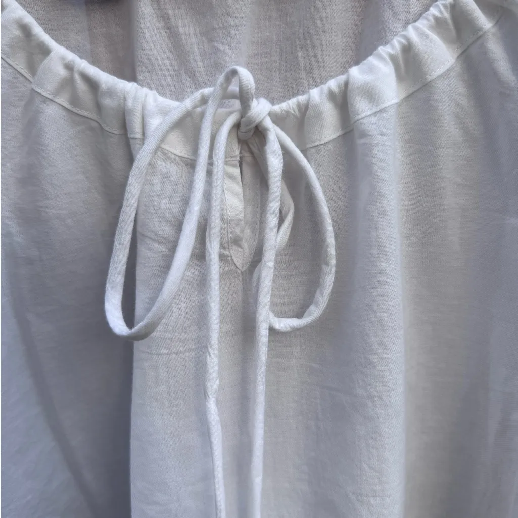 J. Crew White Eyelet Blouse Scalloped Hem 100% Cotton - Image 4