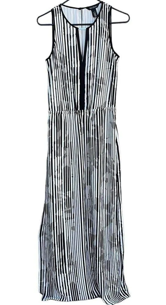 NWT White House Black Market Stripe Split Maxi Dress - Image 6