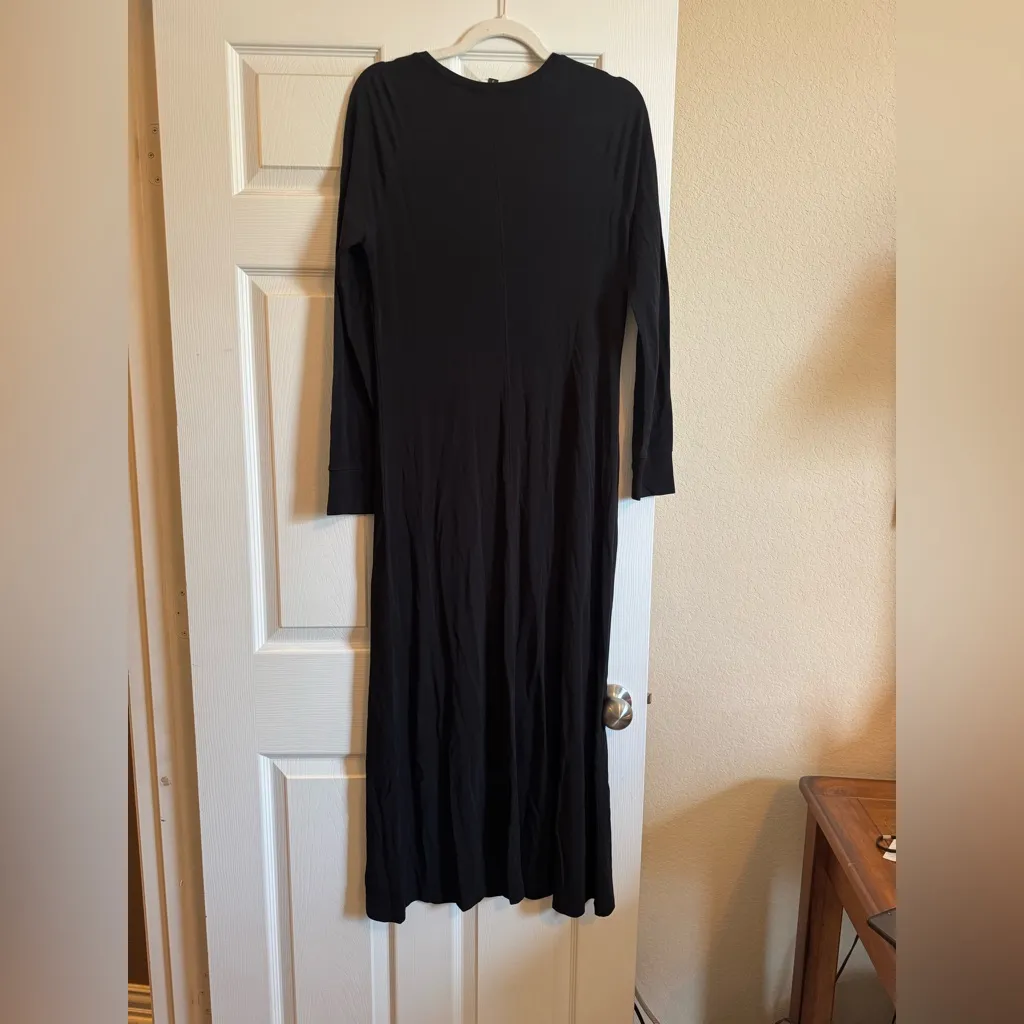 James Perse Classic Black Long Sleeve Dress - Image 4
