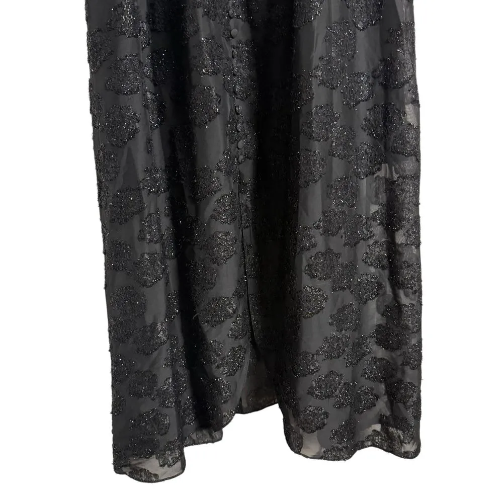 Hofmann Copenhagen Angele Black Lace Tie Strap Off Shoulder Maxi Dress Size 4 - Image 12