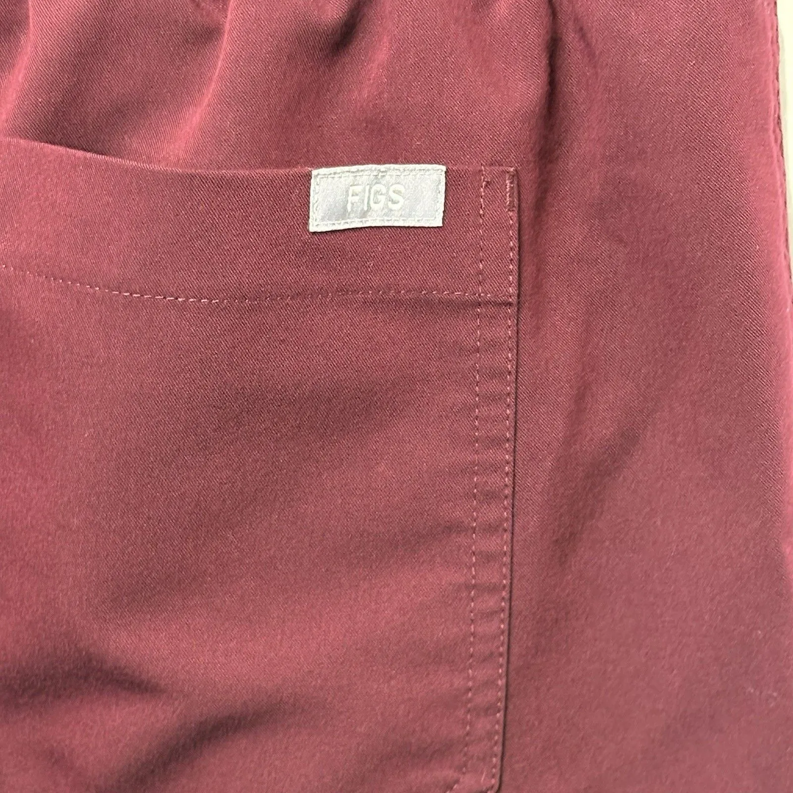FIGS Women’s High Waisted Yola Skinny Scrub Pants Burgundy Medium Tall TW2000T Red - Image 9