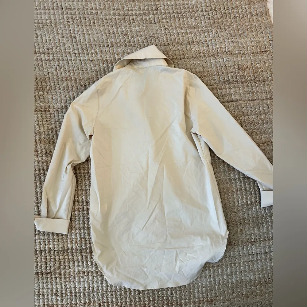 CHIARA BONI LA PETITE ROBE Atena Slim Fit Blouse in Light Khaki sz 42 US 6 - Image 8