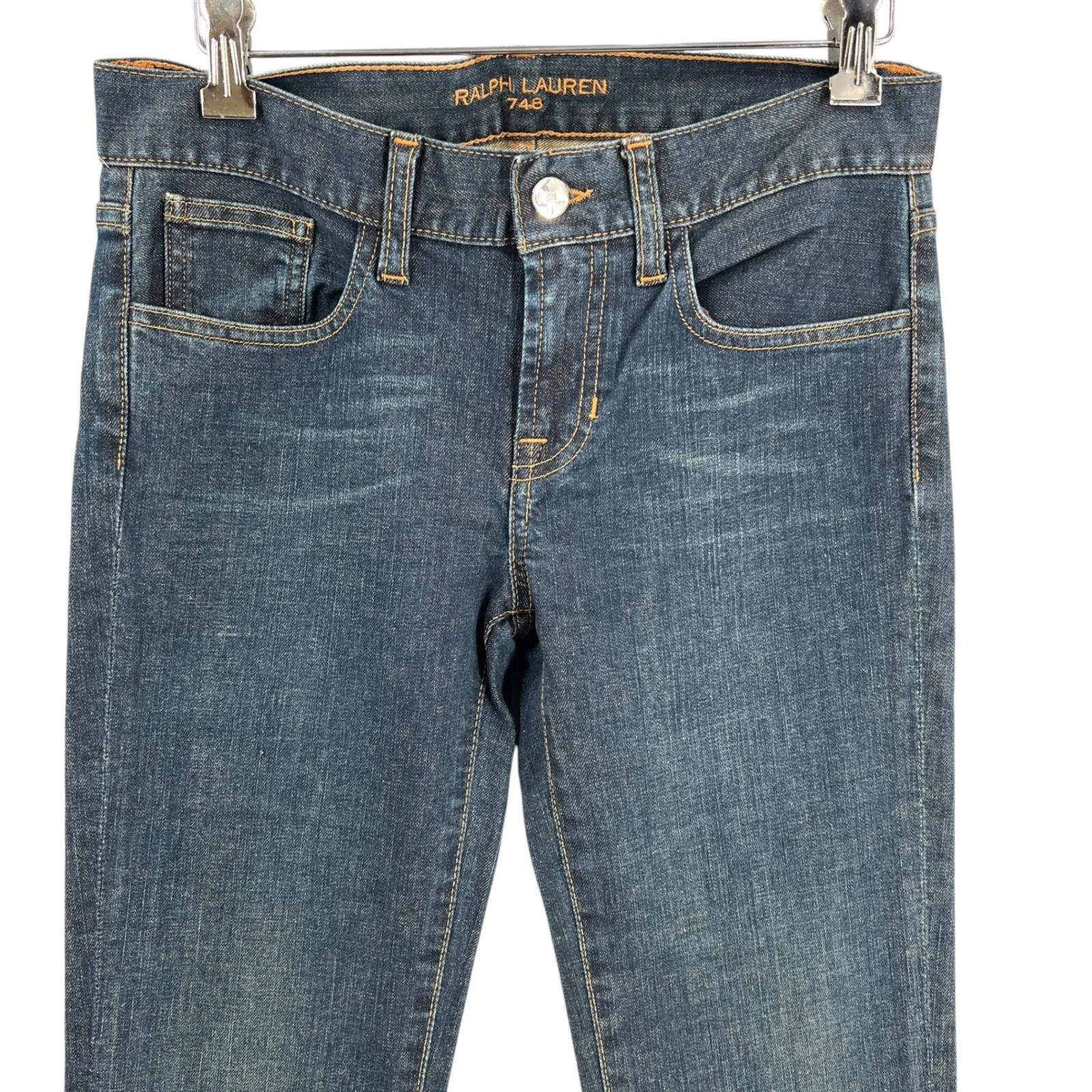 Ralph Lauren 748 Flare Leg Jeans Heritage Blue Denim Womens 31" Waist 37" Inseam - Image 2