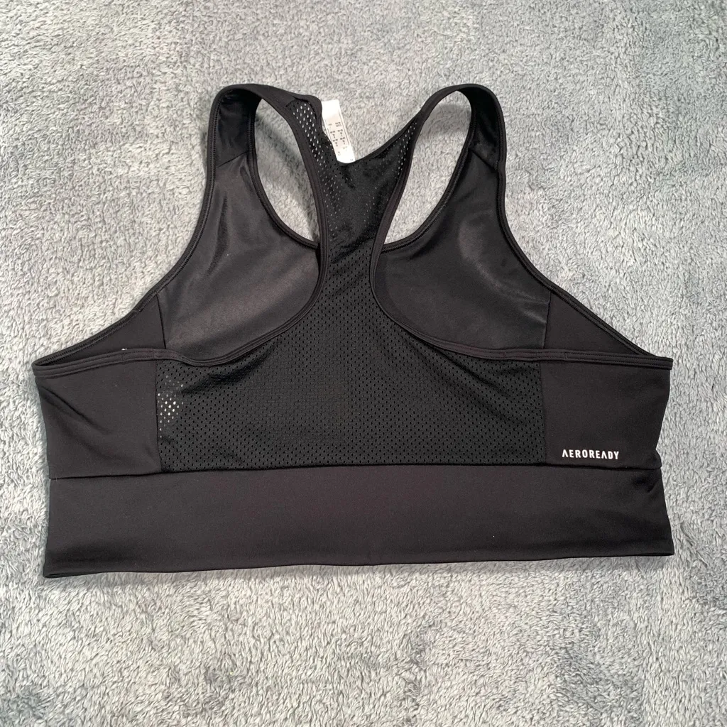 Adidas Black Primegreen leopard print Sports Bra - Image 4