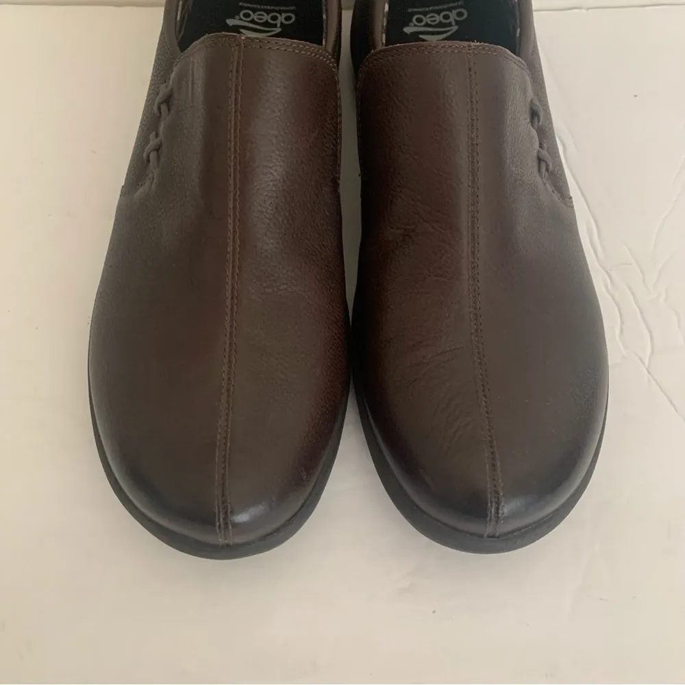 EUC ABEO Eastbourne Pew Brown Leather Slip On Loafer Size 9N - Image 4