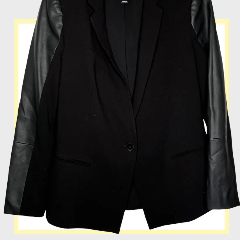 Aqua‎ Black Blazer Vegan Leather - Image 3