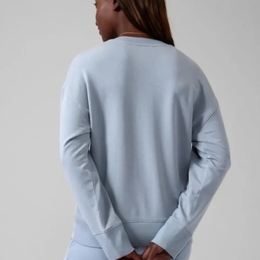 Athleta Balance Henley Sweatshirt Blue 1/2 Button Down Pullover Top - Image 2