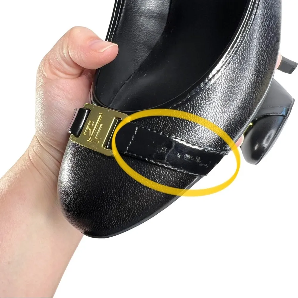Lauren Ralph Lauren Black Shelbi Kidskin & Patent Leather Heels - Image 11