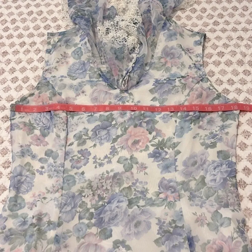 Vintage Jessica McClintock Floral Garden Lace Trim Maxi Prom Bridesmaid Dress - Image 10