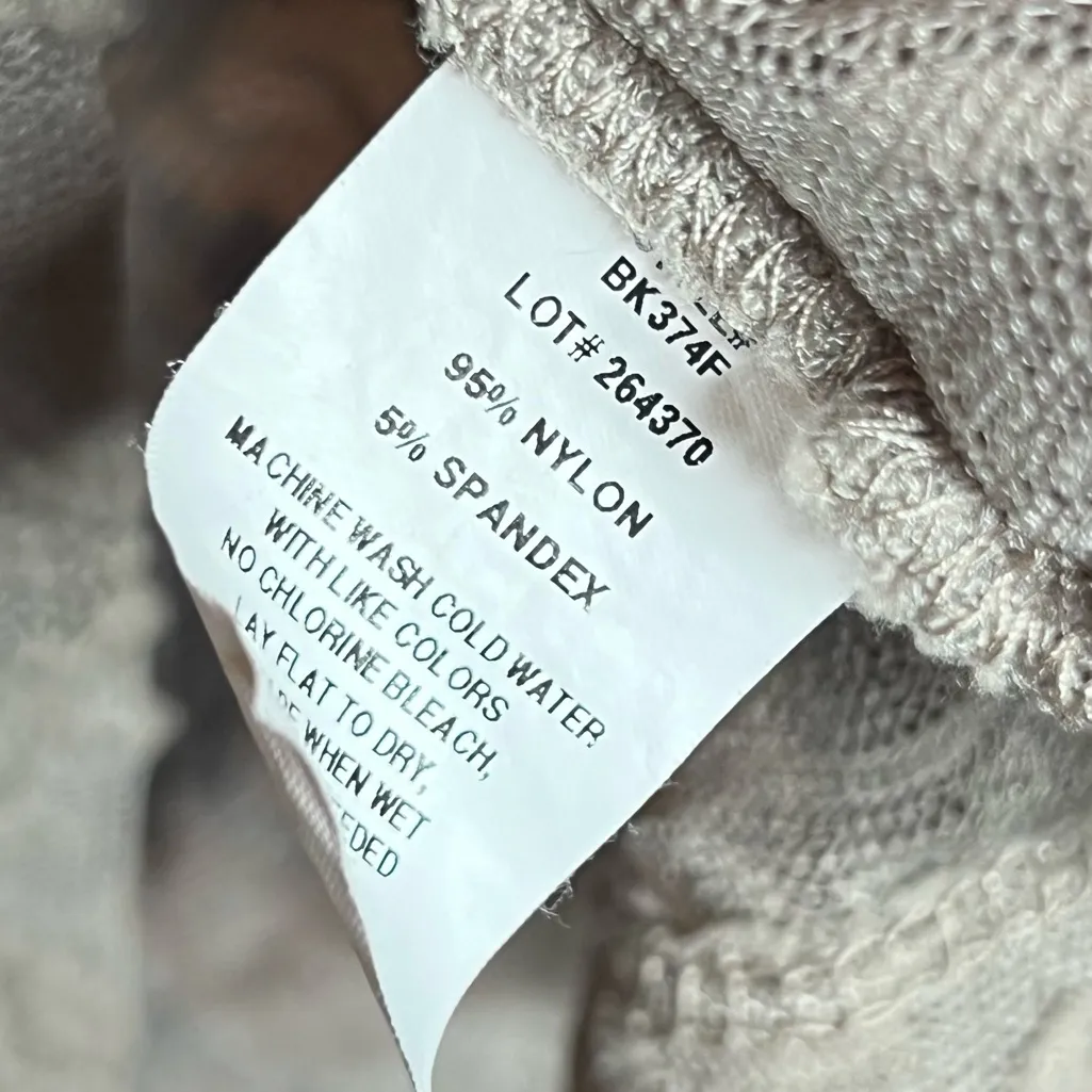 BKE Y2K Boho Lace Mesh Long Sleeve Top Cottagecore Sheer Fairycore Womens Large Tan - Image 5