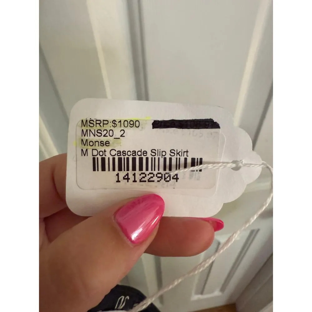 Monse M Dot Cascade Slip Skirt Silk Lined Asymmetrical Black Size 2 NEW - Image 7