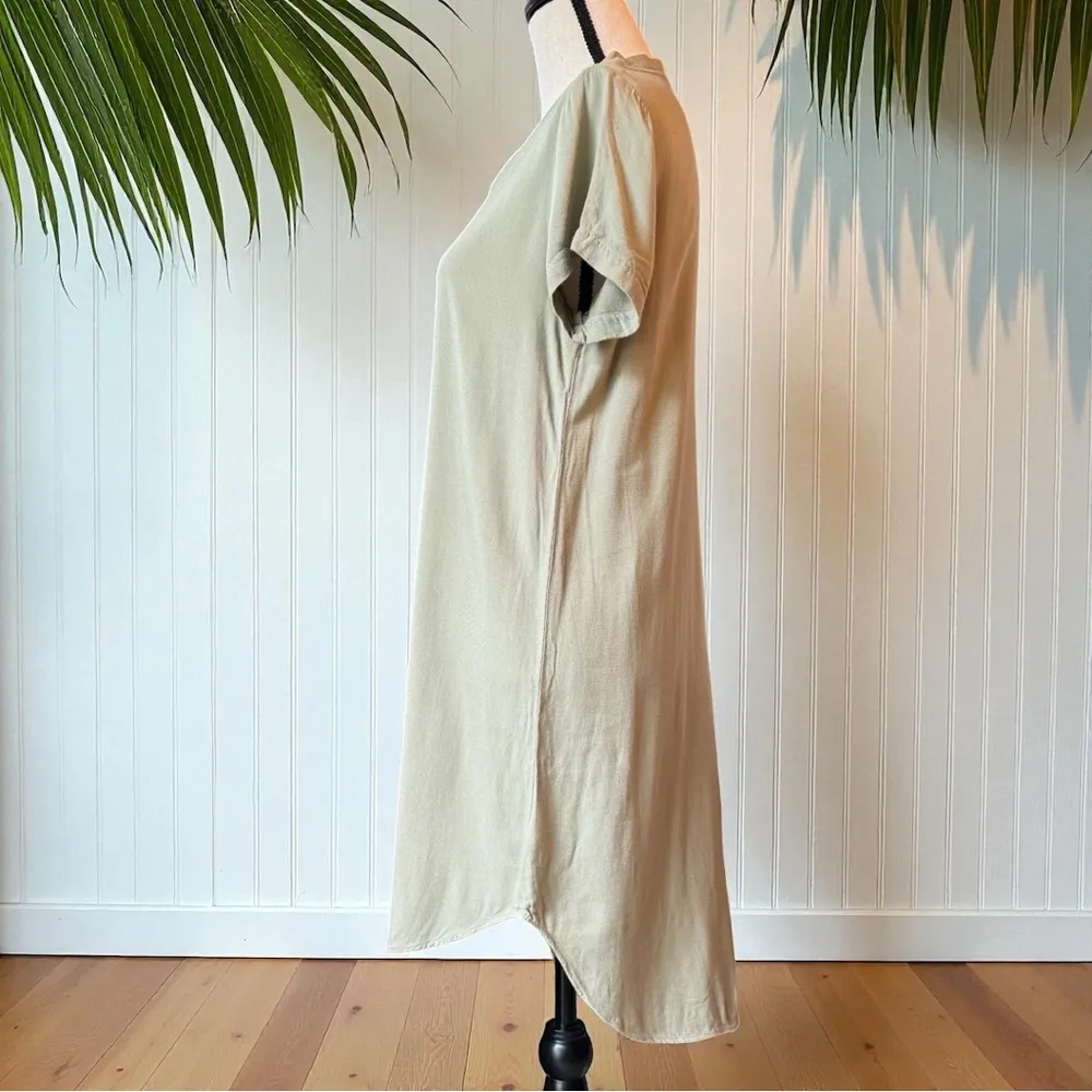 CLOTH & STONE Soft Rayon V-Neck T-Shirt Dress – Size Small – Light Sage - Image 6