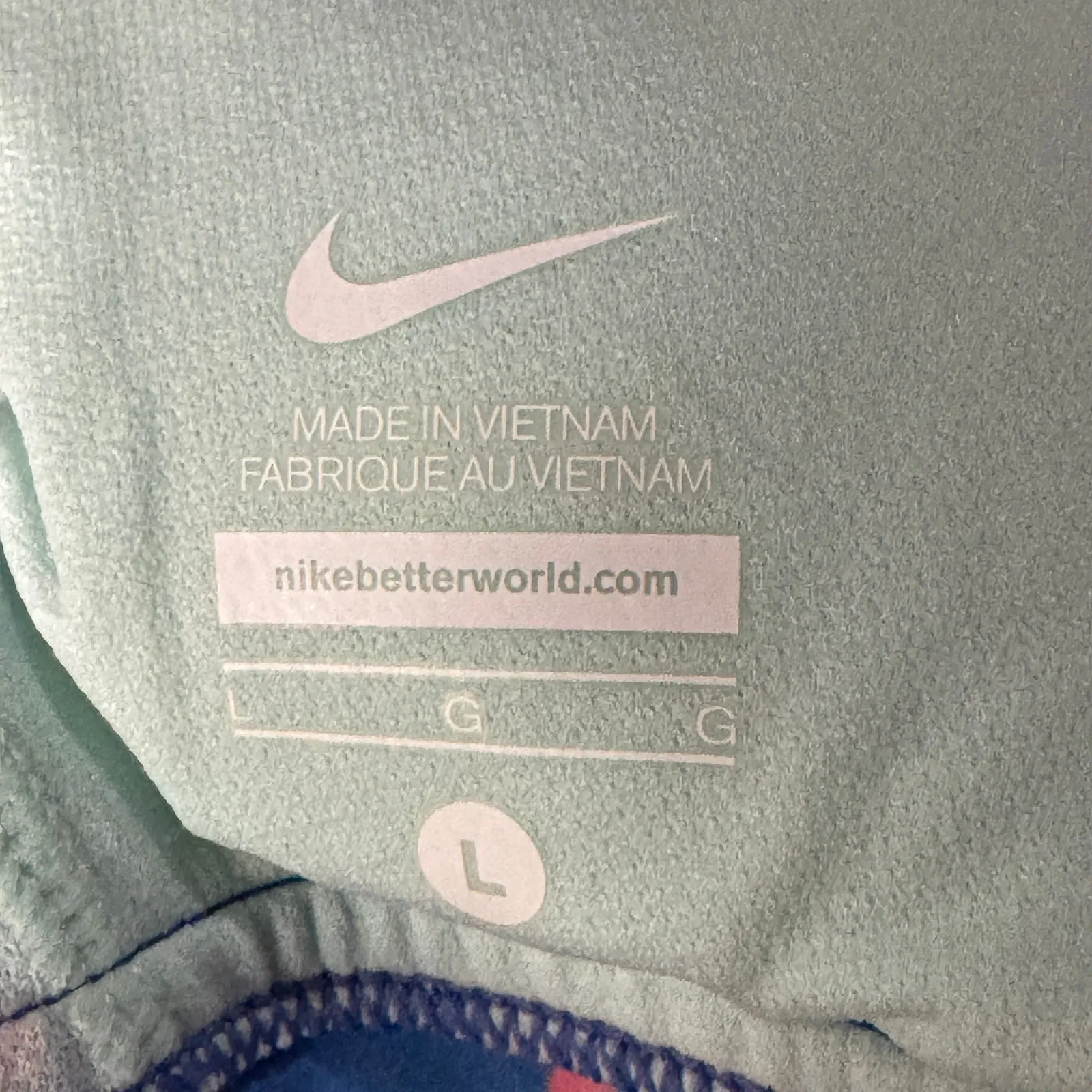 Nike Large Tankini Swim Top Racerback V-Neck Stretch Pullover Padded Cups Multi - Image 7