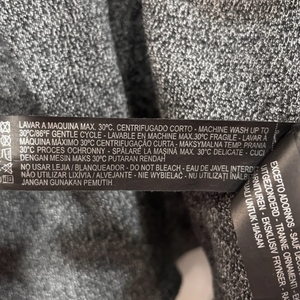 Zara Knit Gray Black Waterfall Cardigan Size Medium Womens - Image 8